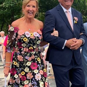 Teri Jon Rickie Freeman Floral Embroidered Off The Shoulder Mother's Dress